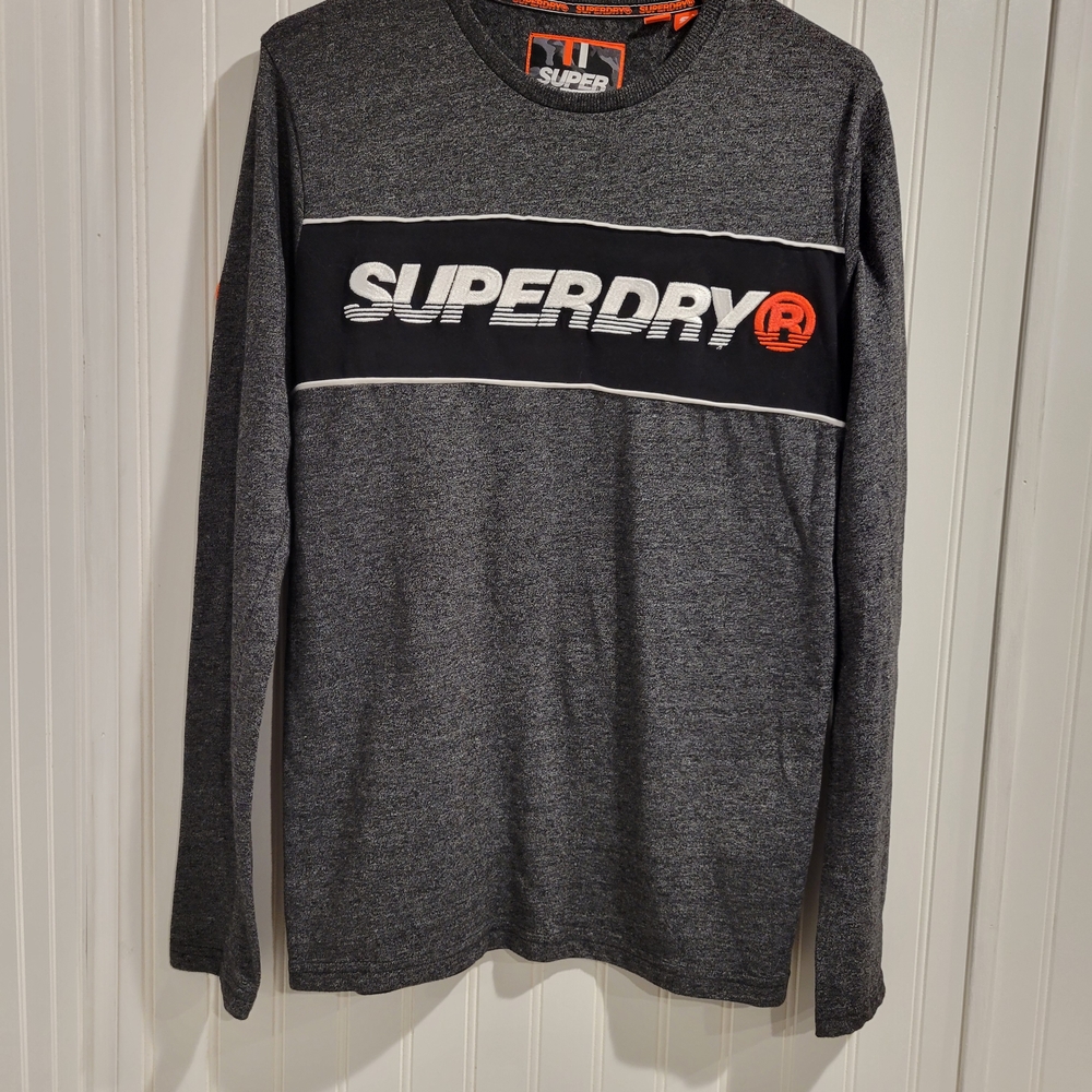 Superdry Men's Charcoal Long Sleeve Tee